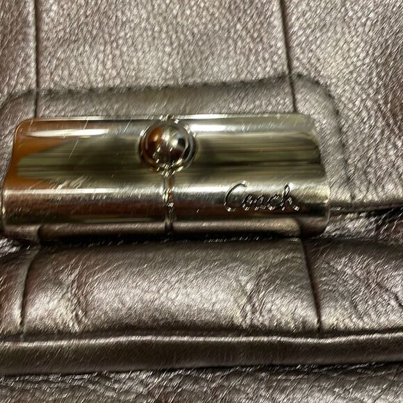 Coach metallic silver purse with double straps - Picture 5 of 14